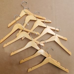 10 kids wooden hangers 13.5" notch swivel
